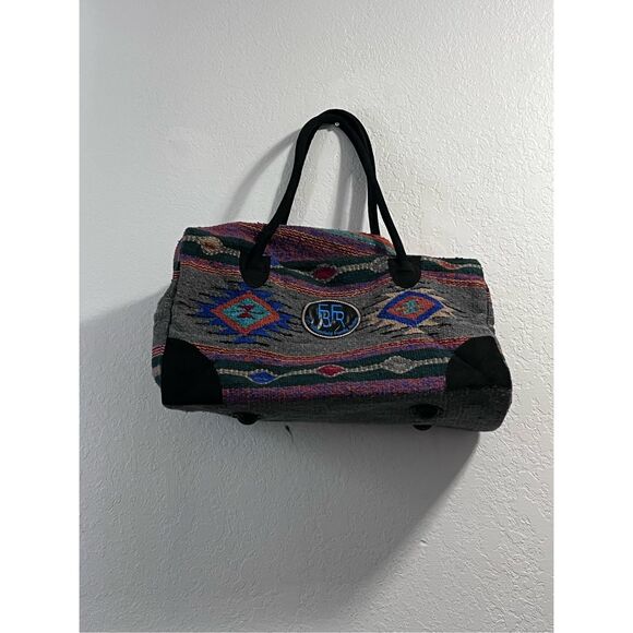 El Paso saddle blanket co Native Southwest Weekender Rug Bag -Grey luggage